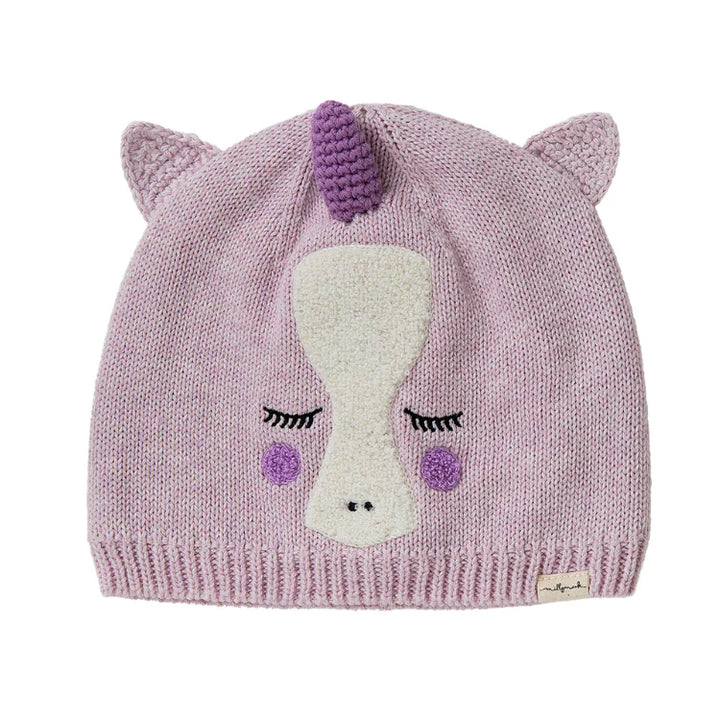 Millymook BABY GIRLS BEANIE UNICORN - LIGHT LILAC