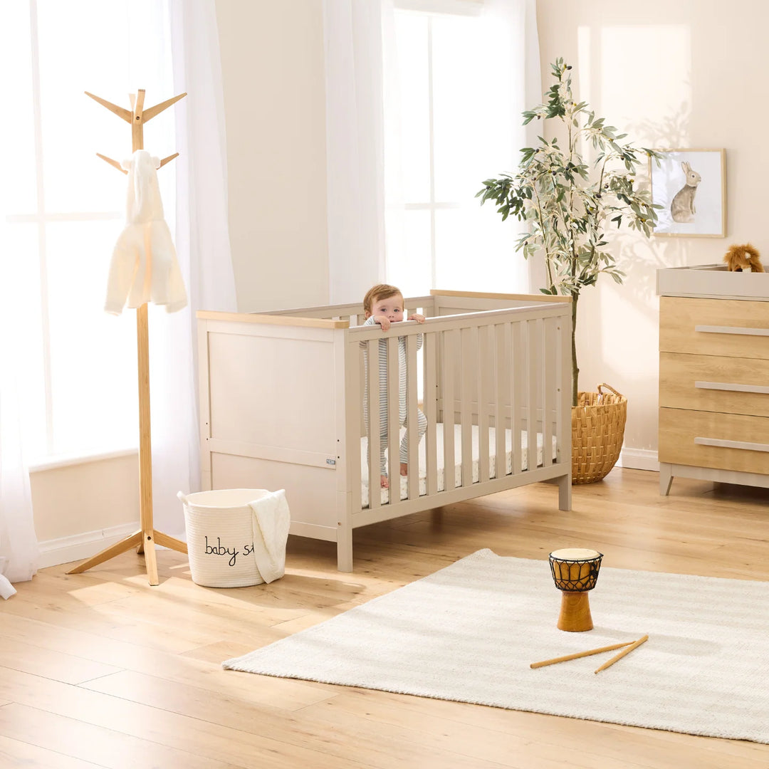 iL Tutto Misha Cot in Mushroom & Golden Oak