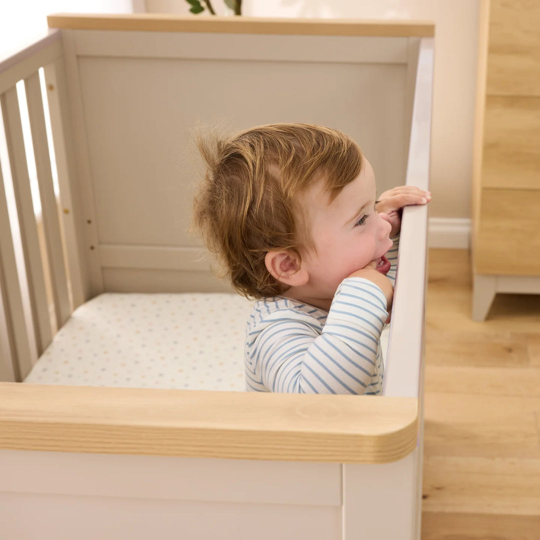 iL Tutto Misha Cot in Mushroom & Golden Oak