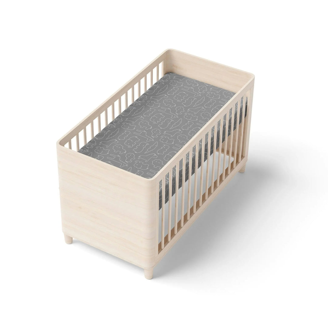 Bamboo Jersey Cot Fitted Sheet Safari Grey