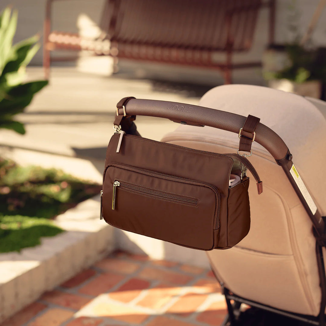 OiOi Multitasker Pram Caddy 2.0 - Chocolate Nylon