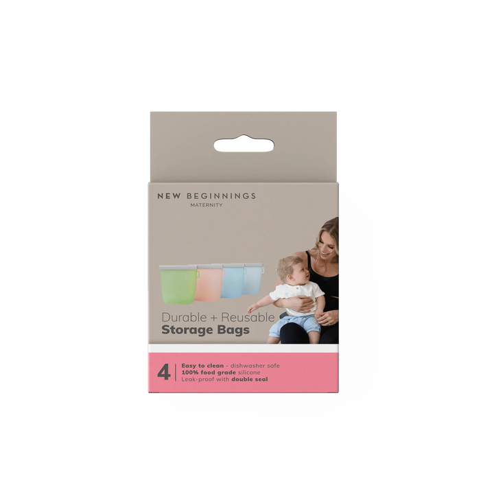 NEW BEGINNINGS SILICONE STORAGE BAGS 4pk