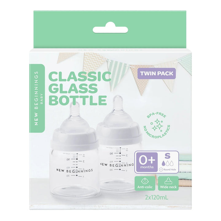 NEW BEGINNINGS GLASS BOTTLE 120ML TWIN
