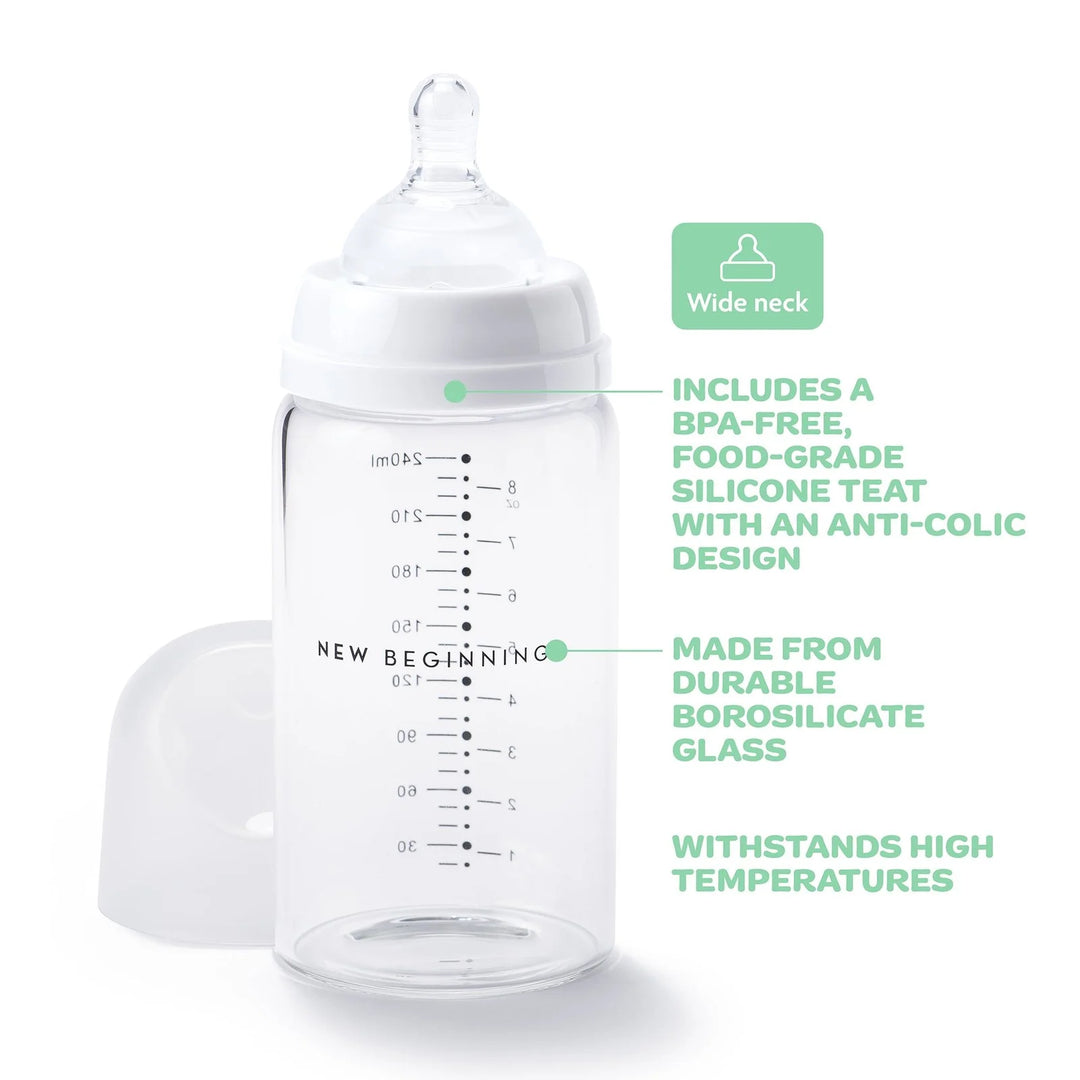 NEW BEGINNINGS GLASS BOTTLE 240ML TWIN