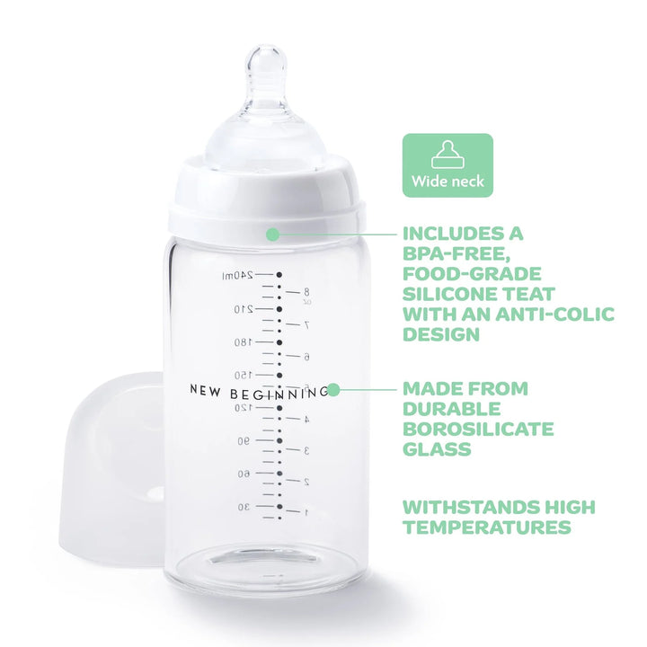 NEW BEGINNINGS GLASS BOTTLE 240ML TWIN