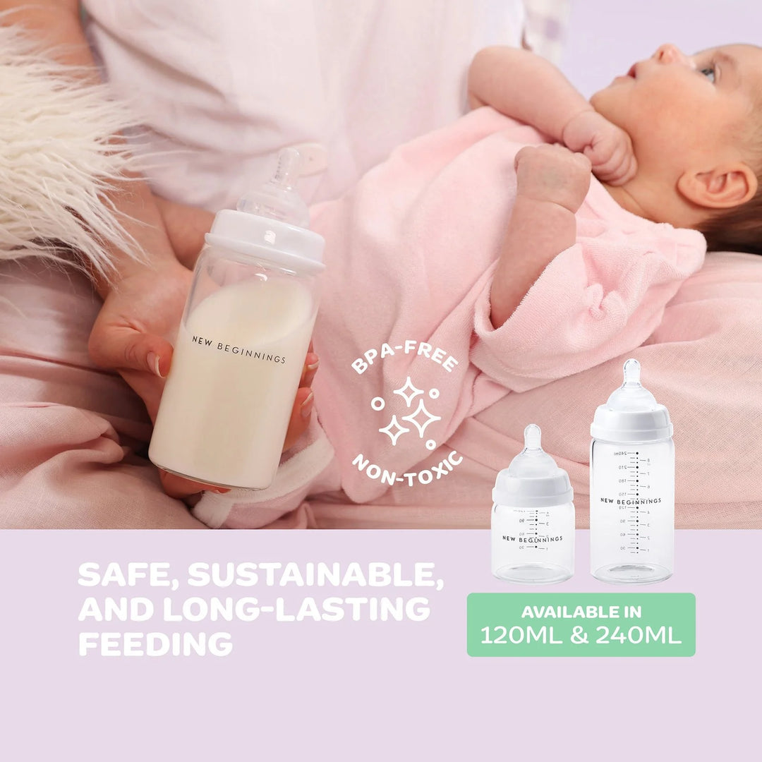 NEW BEGINNINGS GLASS BOTTLE 240ML TWIN