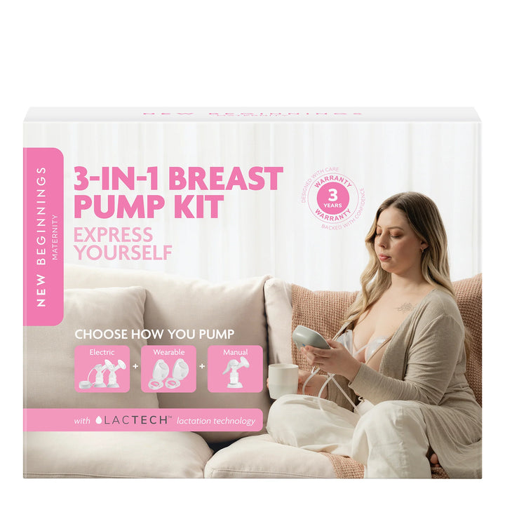 NEW BEGINNINGS 3 IN 1 BREAST PUMP KIT (NEW)
