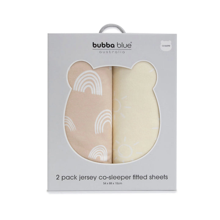 Bubba Blue Nordic 2pk Jersey Co-sleeper Fitted Sheets Vanilla/Latte