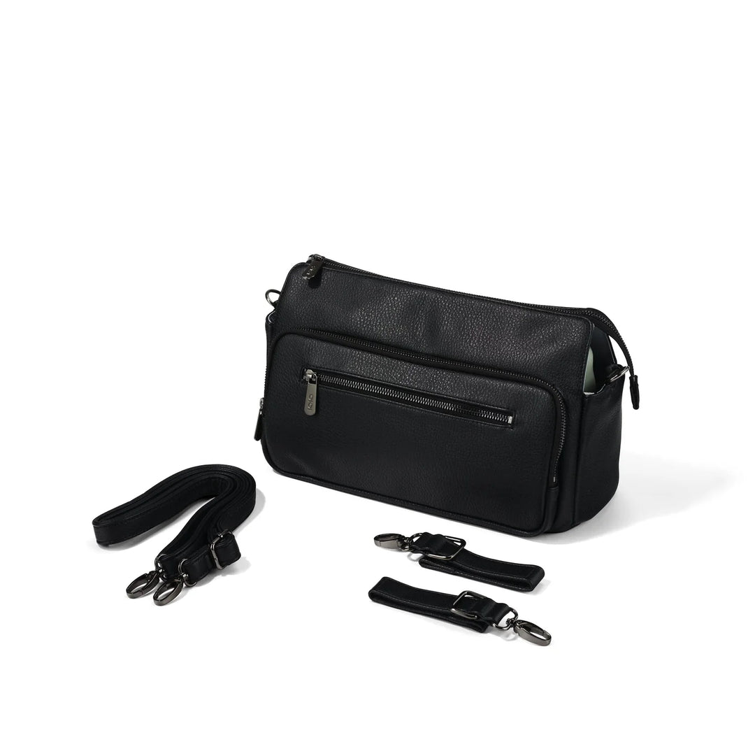 OiOi Multitasker Pram Caddy 2.0 - Black Vegan Leather