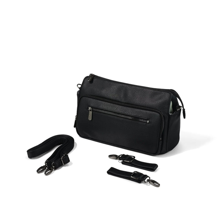 OiOi Multitasker Pram Caddy 2.0 - Black Vegan Leather