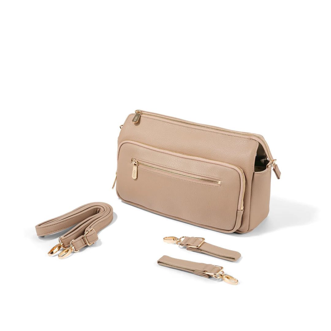 OiOi Multitasker Pram Caddy 2.0 - Oat Vegan Leather