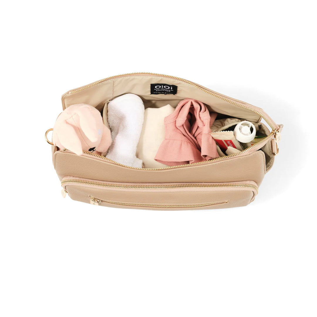 OiOi Multitasker Pram Caddy 2.0 - Oat Vegan Leather