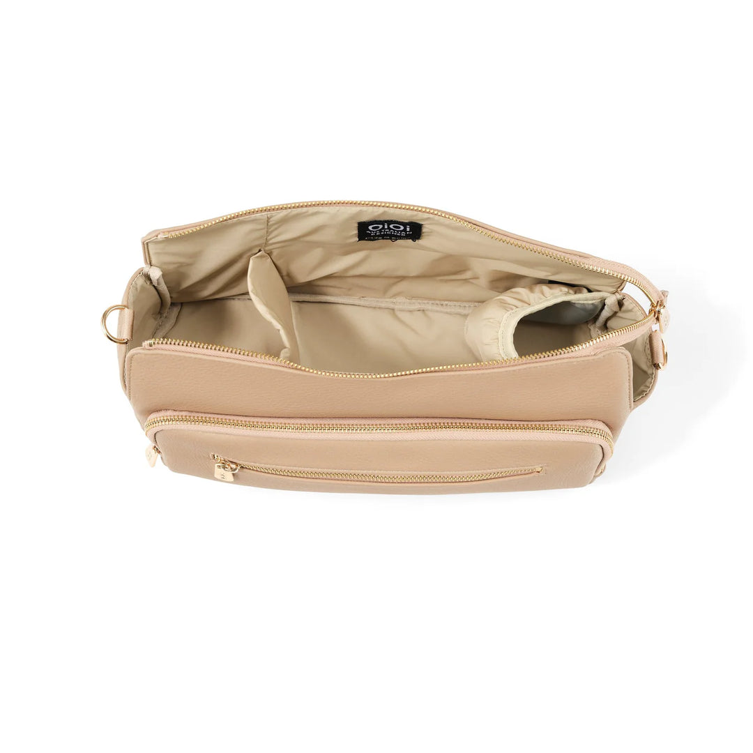 OiOi Multitasker Pram Caddy 2.0 - Oat Vegan Leather