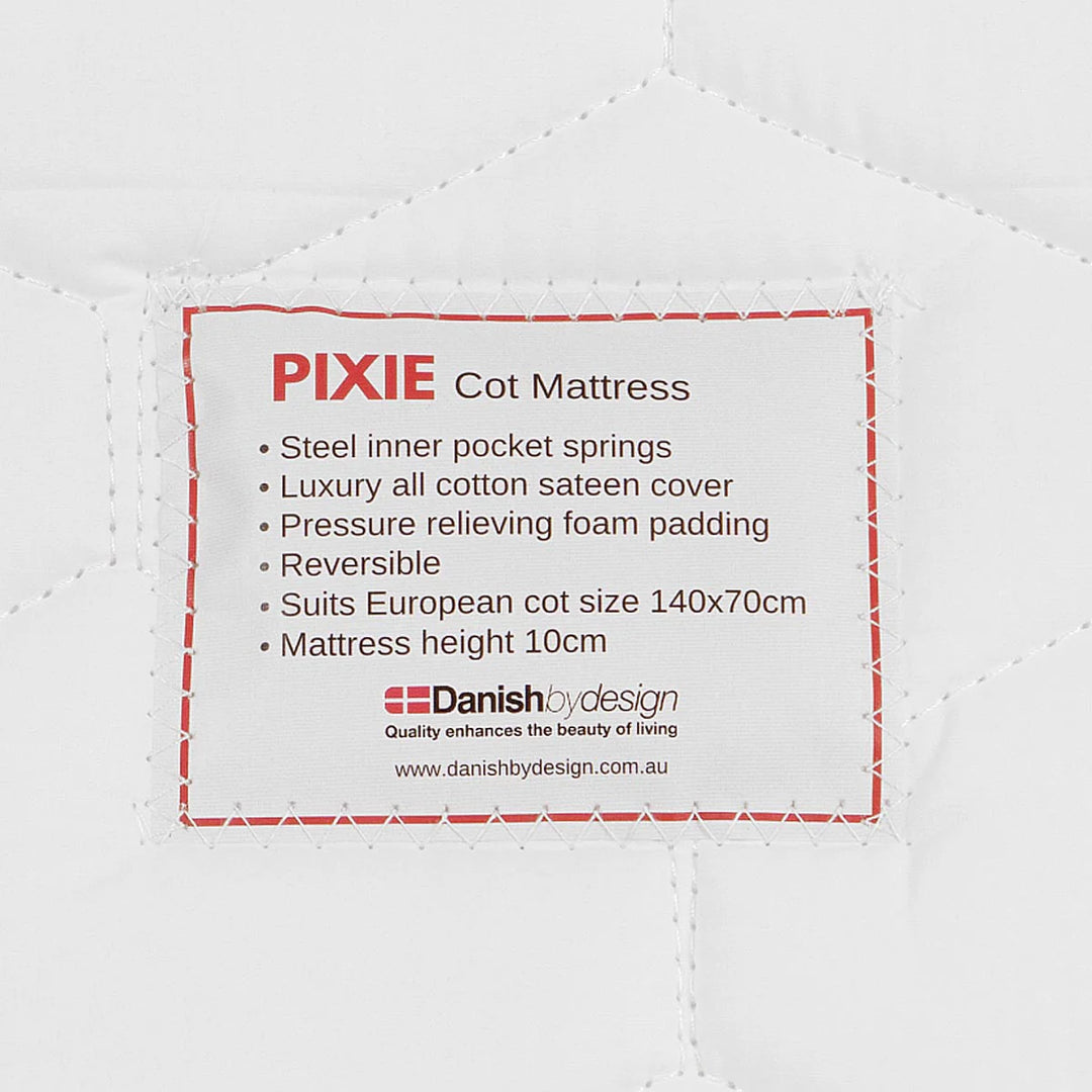 PixieBaby Cot Mattress 140cm x 70cm (Brisbane Store Ex-Display)