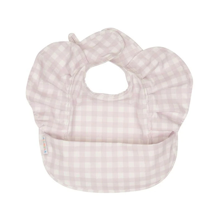 All4Ella Recycled Frills Bib - Gingham Lilac
