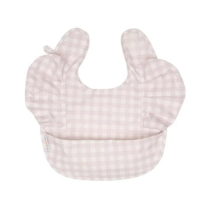 All4Ella Recycled Frills Bib - Gingham Lilac