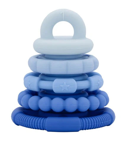 Jellystone Designs RAINBOW STACKER TEETHER & TOY - Blueberry Ombre