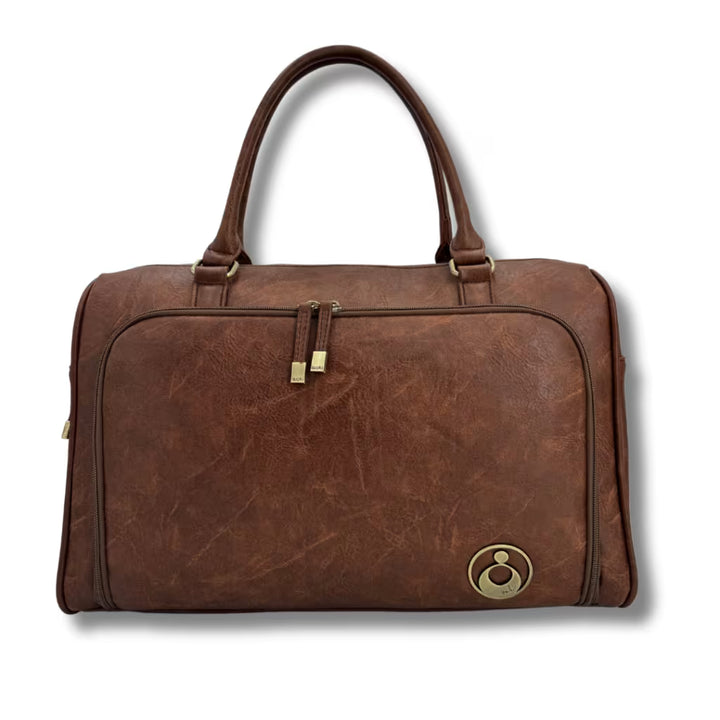 ISOKI DOUBLE ZIP SATCHEL  REDWOOD CHESTNUT
