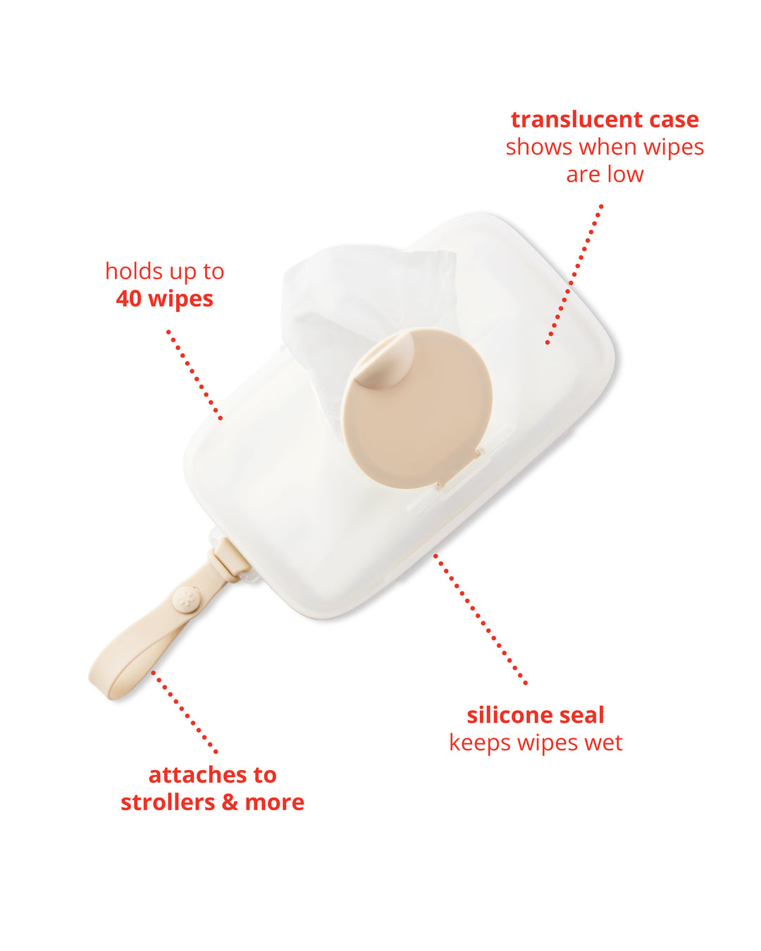 Skip Hop Grab & Go Snug Seal Wipes Case - Oat