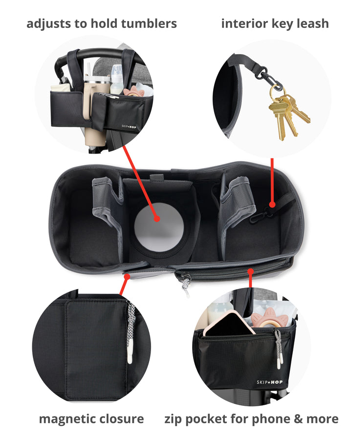 SKIP HOP ULTIMATE STROLLER ORGANISER - BLACK