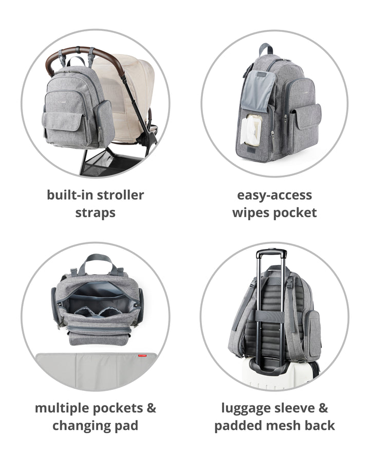 SKIP HOP LUNA NAPPY BACKPACK - HEATHER GREY