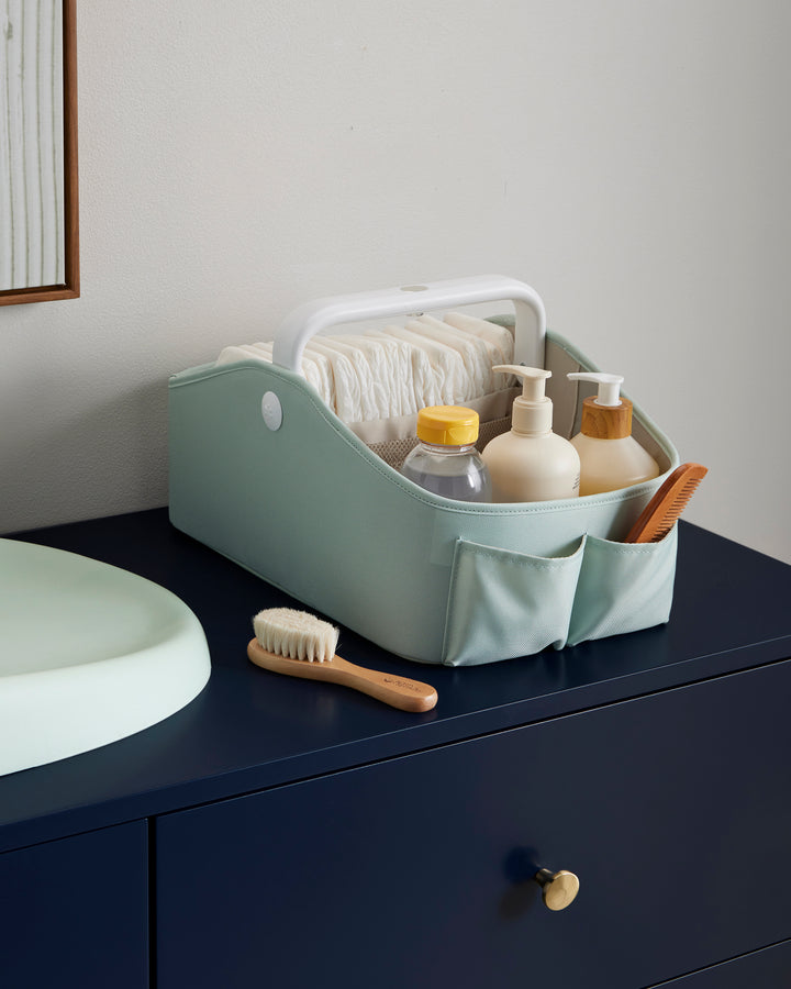 Skip Hop Nursery Style Light Up Diaper Caddy - Sage