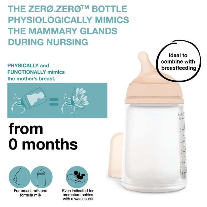 Suavinex Zero Zero Anti Colic Bottle 180ml - Slow Flow 0M+