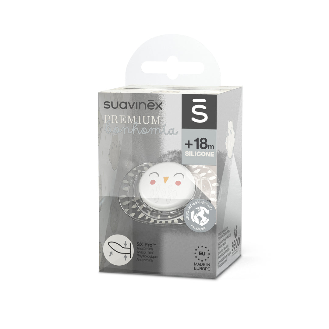Suavinex Bonhomia Soother with SX Pro Anatomical Teat 18M+ - Feather Beige
