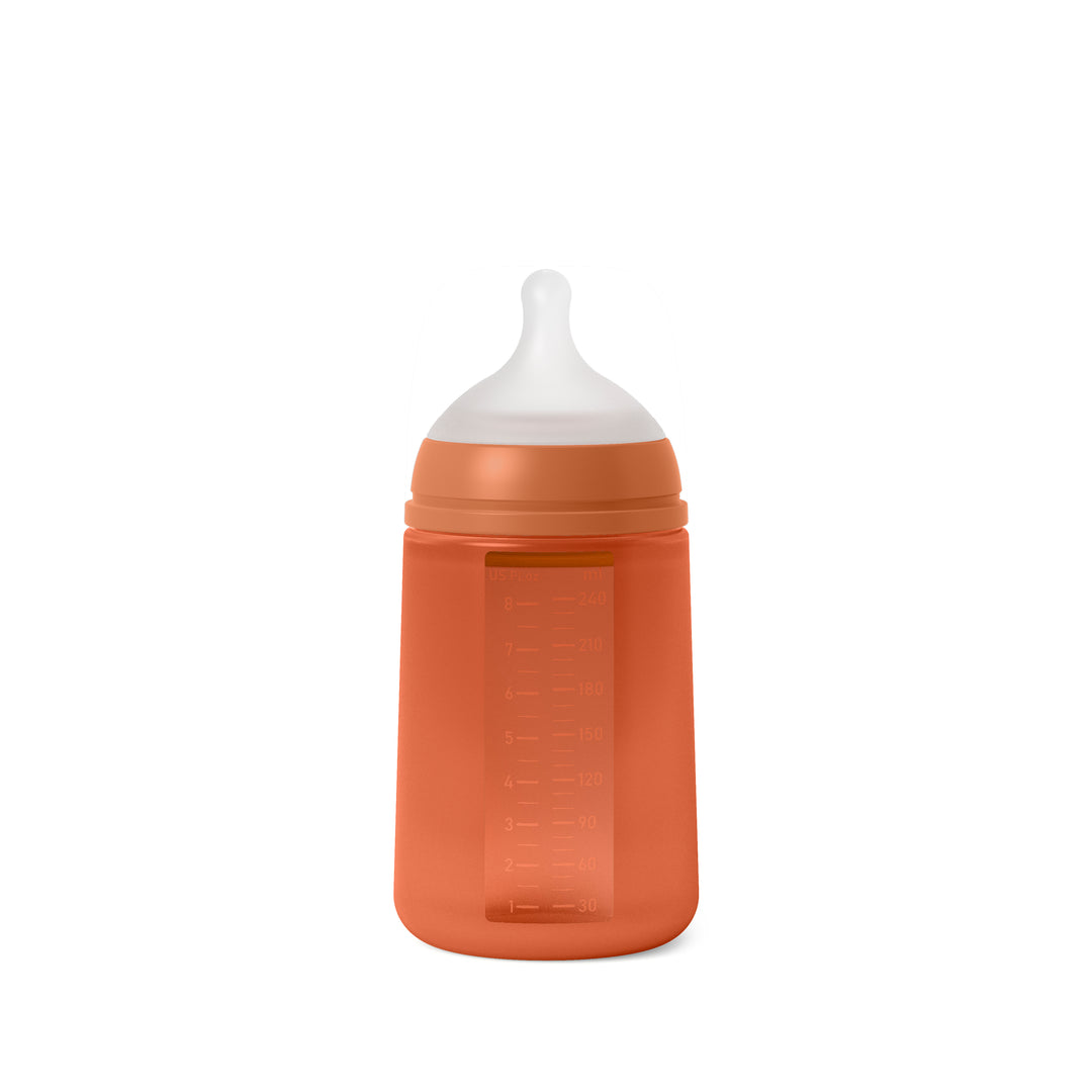 Suavinex 240ml All Silicone Bottle - Brick Red
