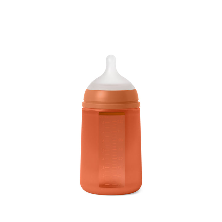 Suavinex 240ml All Silicone Bottle - Brick Red