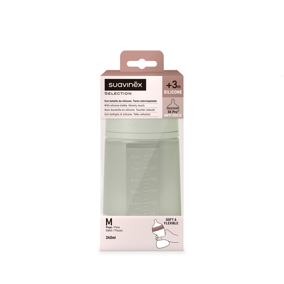 Suavinex 240ml All Silicone Bottle - Green