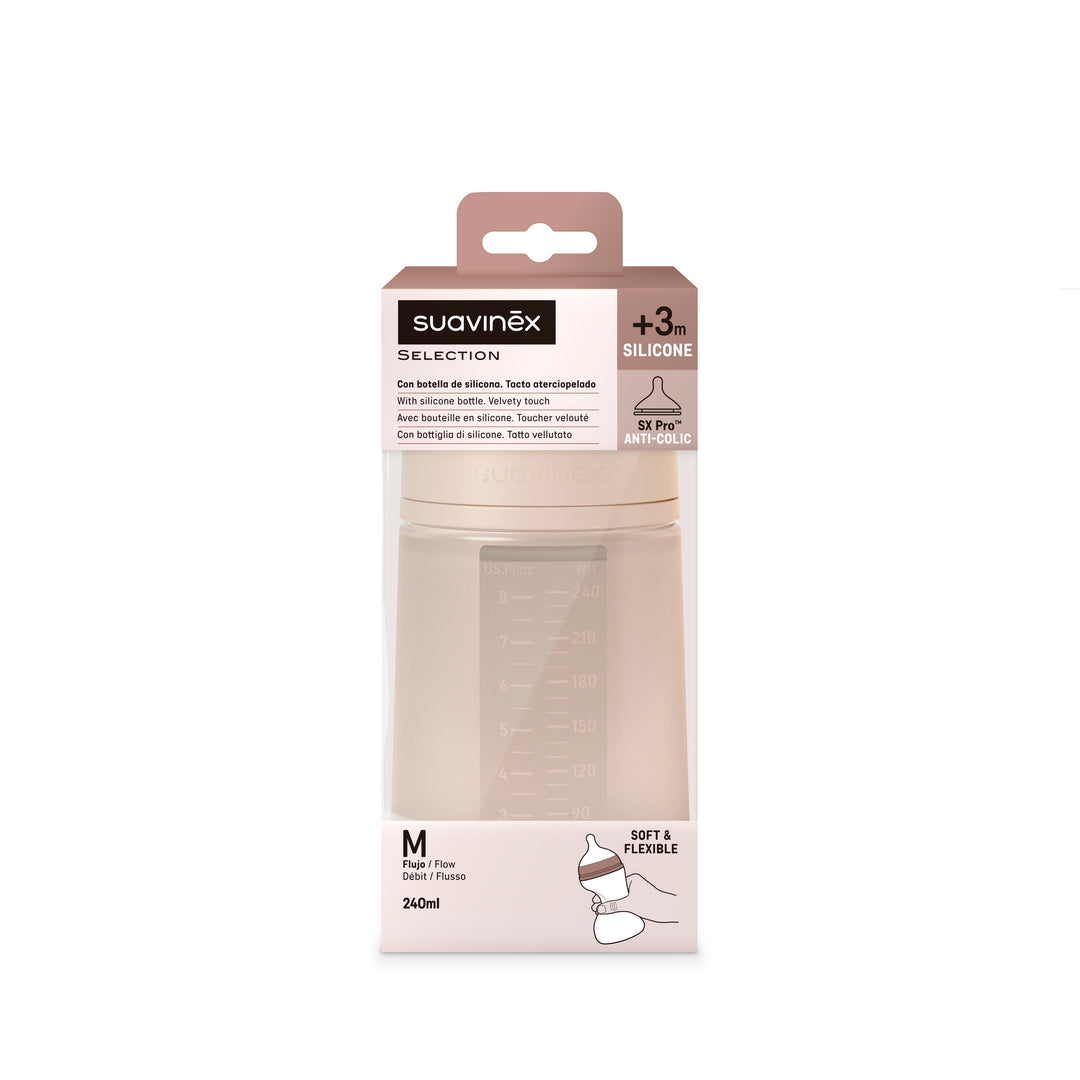 Suavinex 240ml All Silicone Bottle - Nude