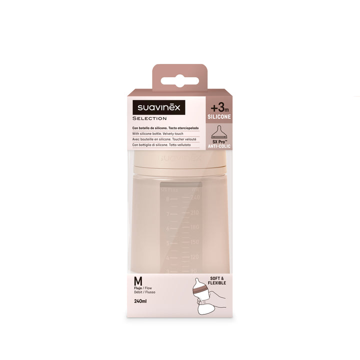 Suavinex 240ml All Silicone Bottle - Nude