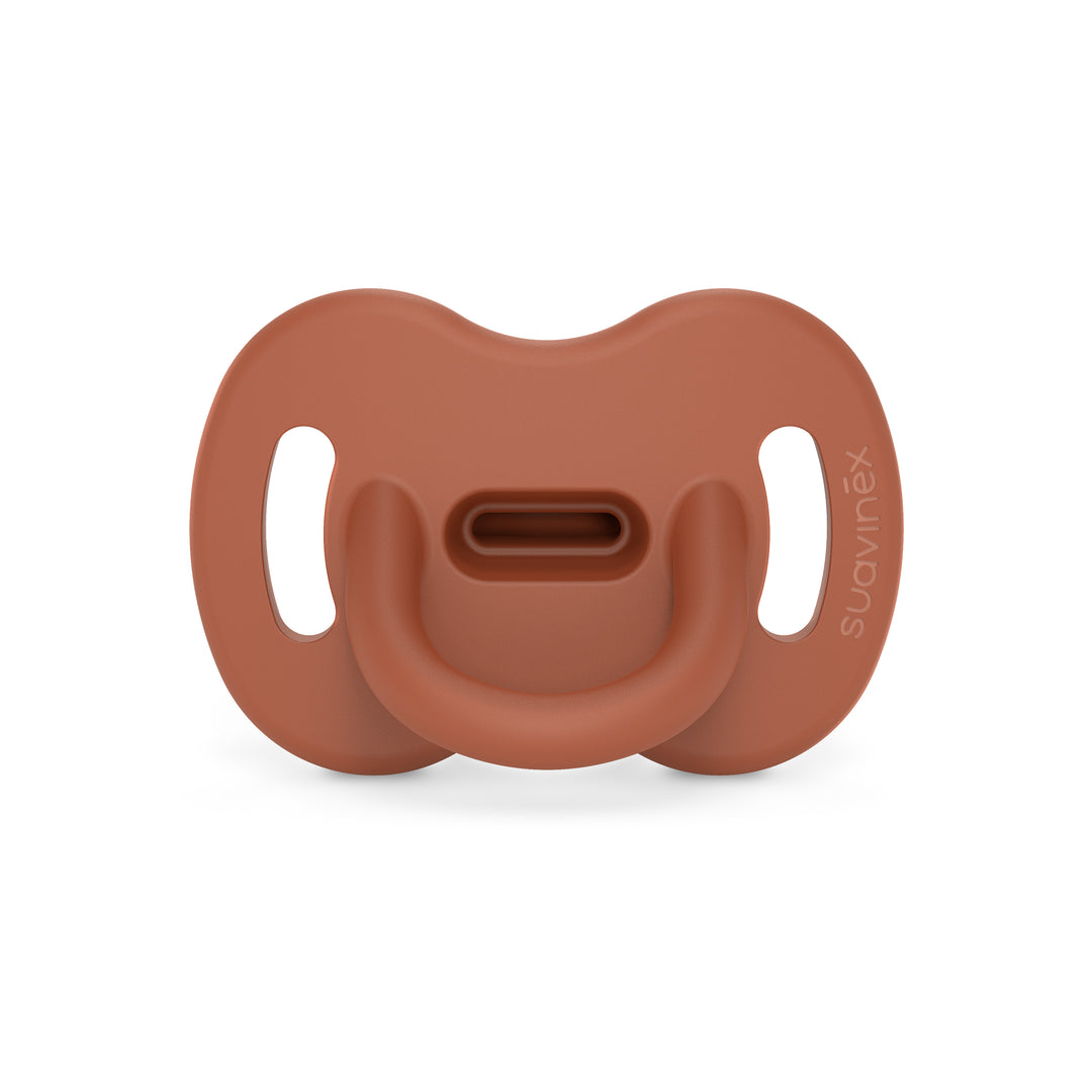 Suavinex Smoothie Ultra Light All Silicone Soother with SX Pro Physiological Teat 6-18M - Color Essence Brick Red