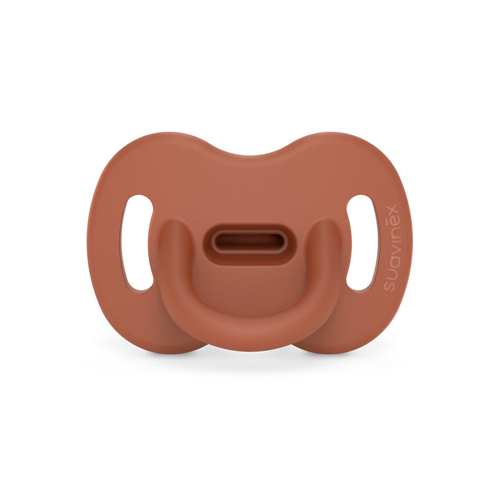 Suavinex Smoothie Ultra Light All Silicone Soother with SX Pro Physiological Teat 6-18M - Color Essence Brick Red
