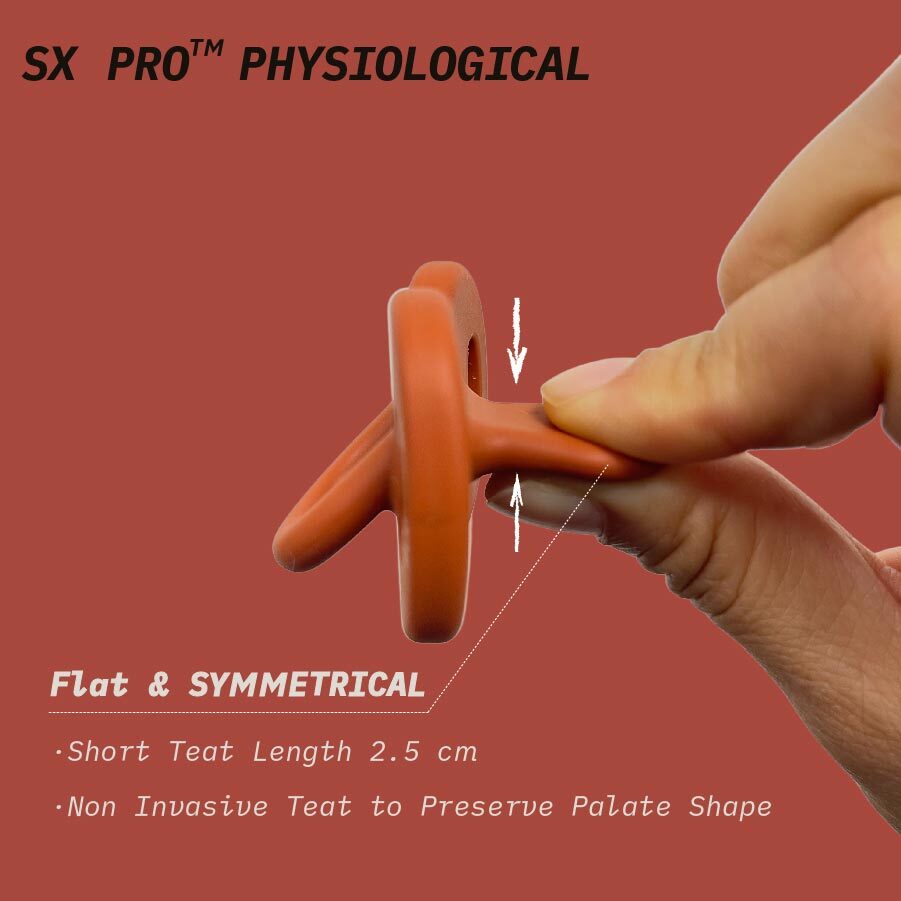 Suavinex Smoothie Ultra Light All Silicone Soother with SX Pro Physiological Teat 0-6M - Color Essence Brick Red