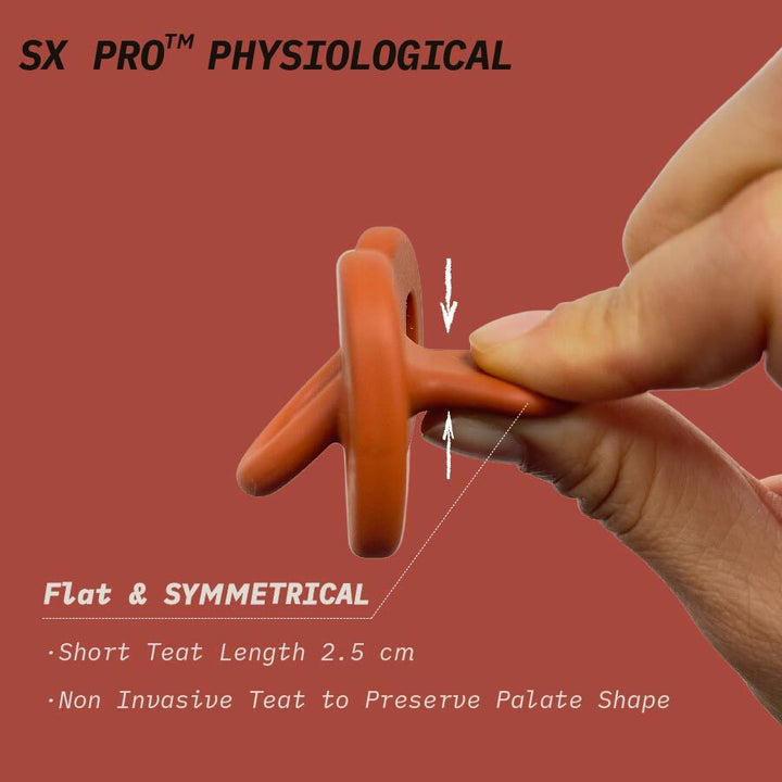 Suavinex Smoothie Ultra Light All Silicone Soother with SX Pro Physiological Teat 0-6M - Color Essence Brick Red