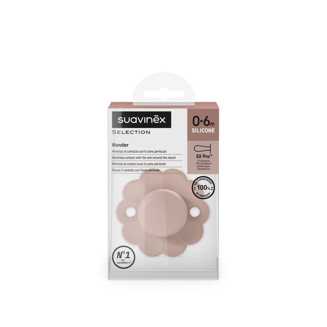 SUAVINEX WONDER SX PRO SOOTHER 0-6 MONTHS -  Pale Mauve