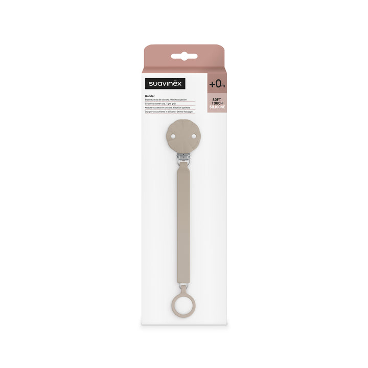 Suavinex Wonder Silicone Soother Clip - Gray Cloud