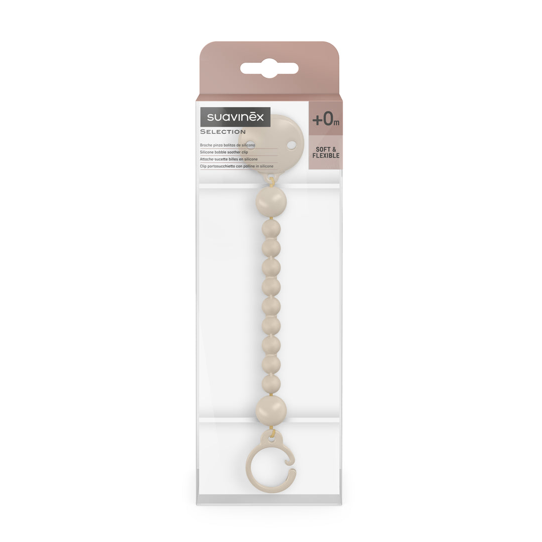 Suavinex Colour Essence Silicone Bobble Soother Clip - Irish Cream