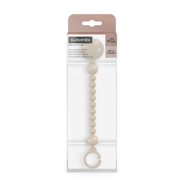 Suavinex Colour Essence Silicone Bobble Soother Clip - Irish Cream