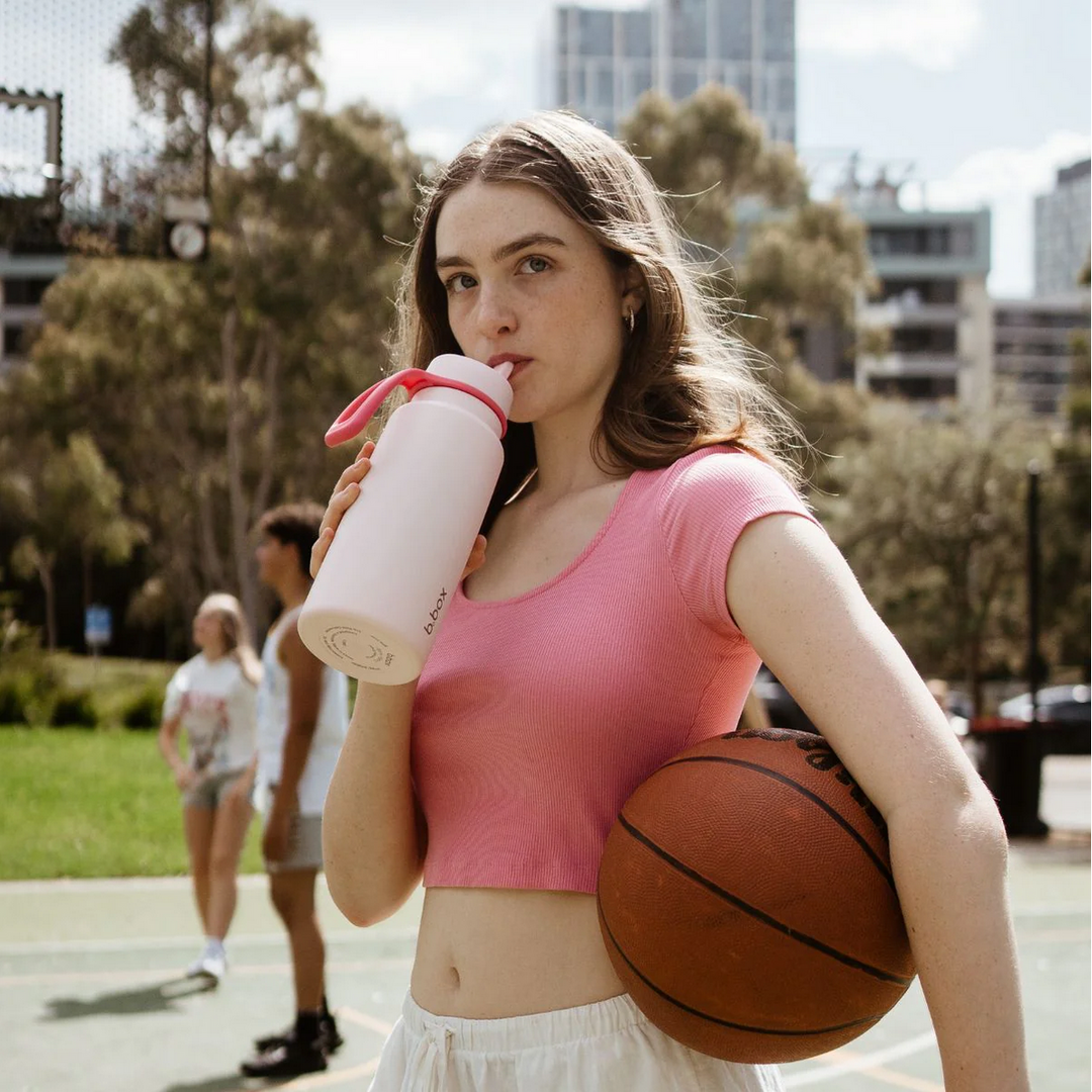 B.box 1L Insulated Flip Top Bottle -  pink paradise