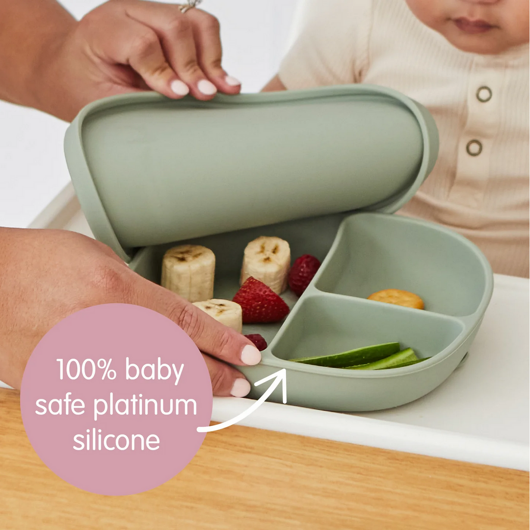 B.box Silicone Plate + Lid - latte