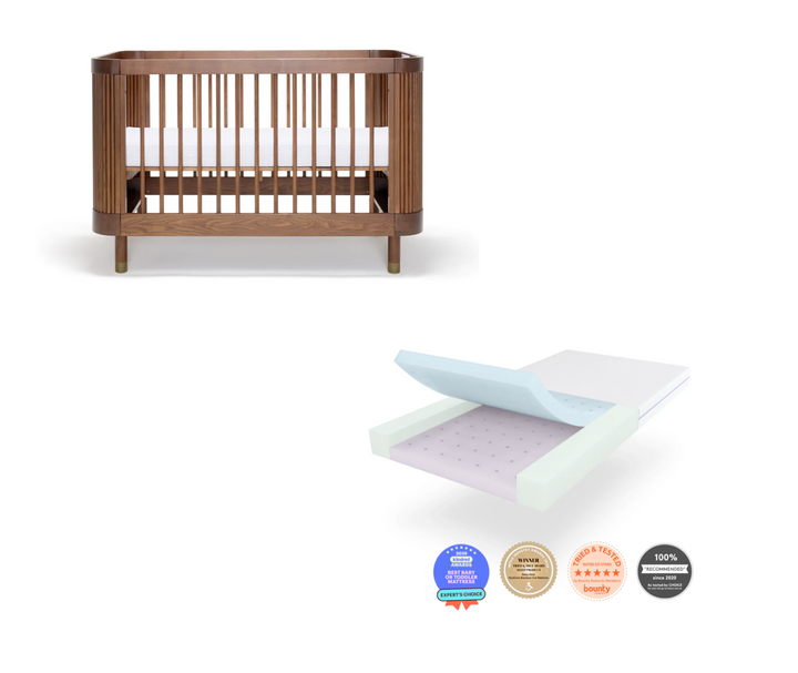 Babyrest Juno Cot + Duo core mattress (Luxe Walnut)