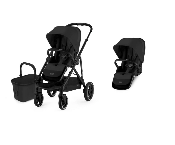 Cybex Gazelle S Pram  + Second Seat Bundle - Moon Black
