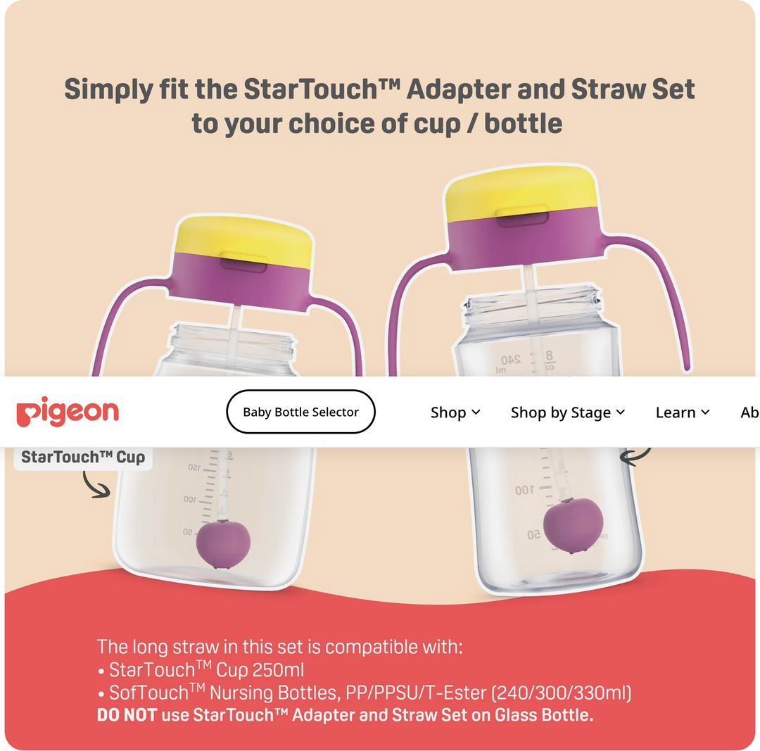 Pigeon StarTouch™ Adapter & Straw Set - Mint To Be