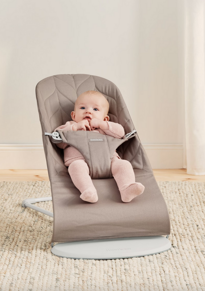 BabyBjorn Bouncer Bliss - Woven, Petal quilt, Sand gray