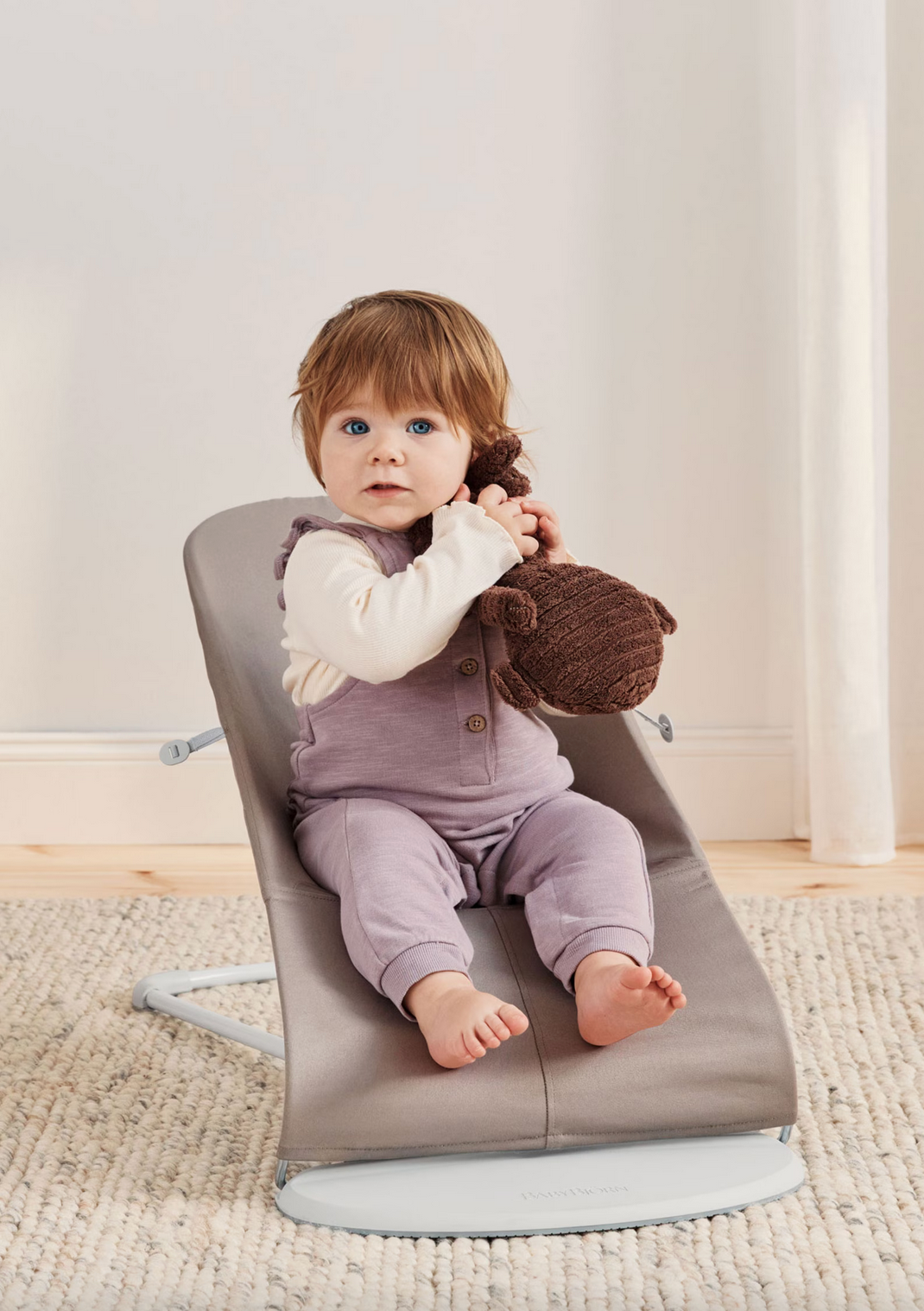 BabyBjorn Bouncer Bliss - Woven, Petal quilt, Sand gray