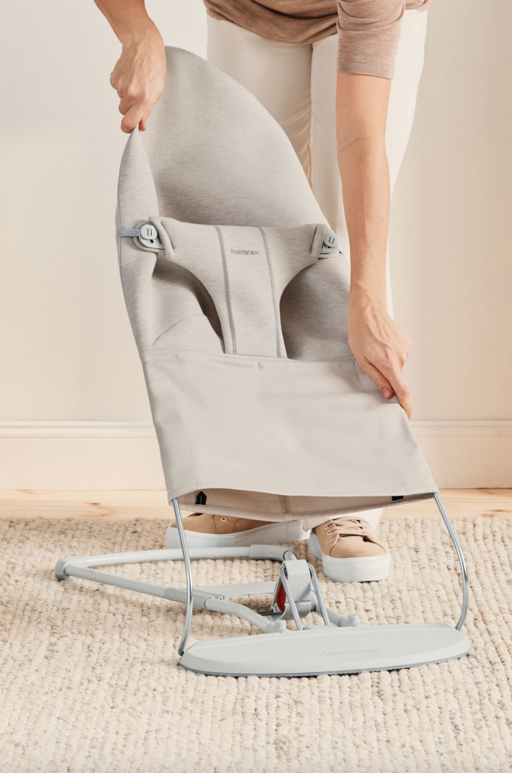 BabyBjorn Bouncer Bliss - 3D jersey, Light beige
