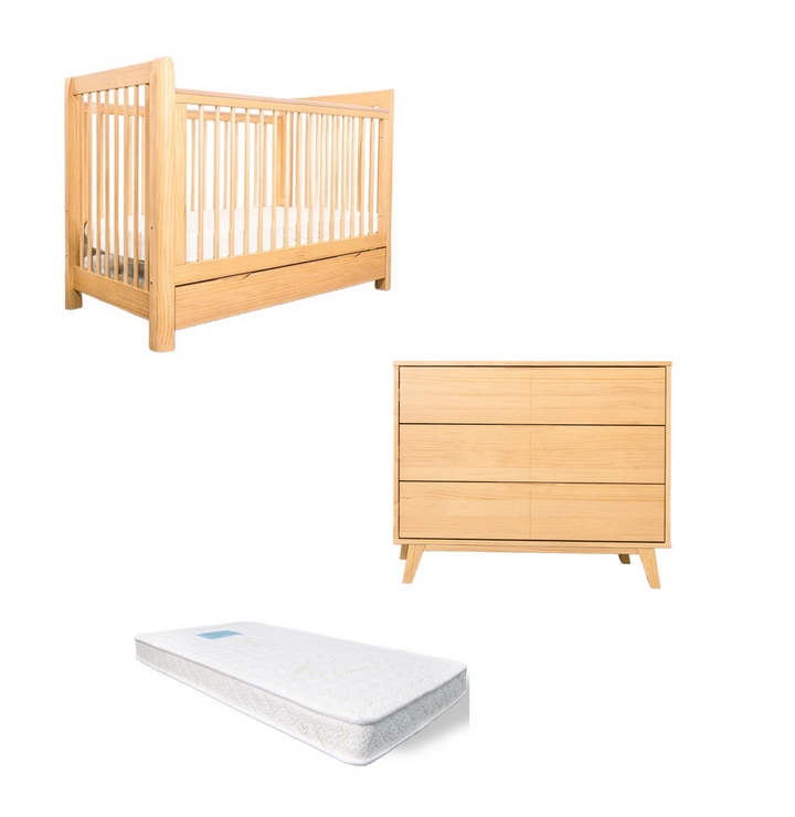 Sweet Pea Ollie Cot + Mattress + Chest